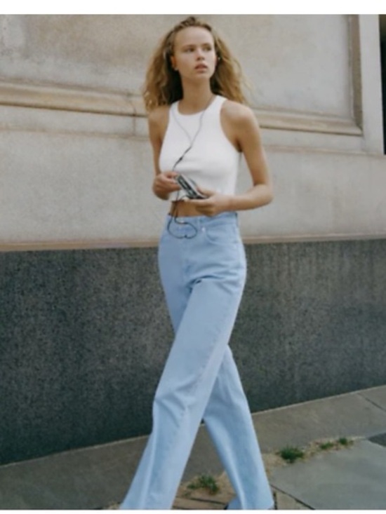 Zara Denim - NWT Zara Light Blue High-Rise full length Wide Leg Jeans